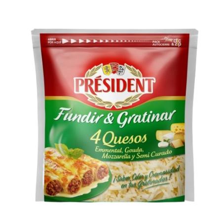 QUESO RALLADO 4 QUESOS PRESIDENT B/150 GR