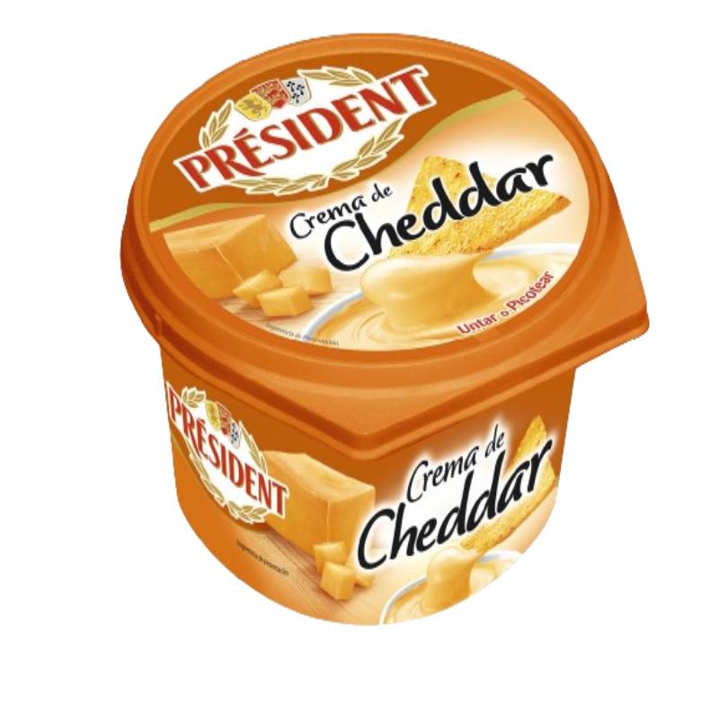 QUESO CREMA CHEDDAR PRESIDENT T/125GR