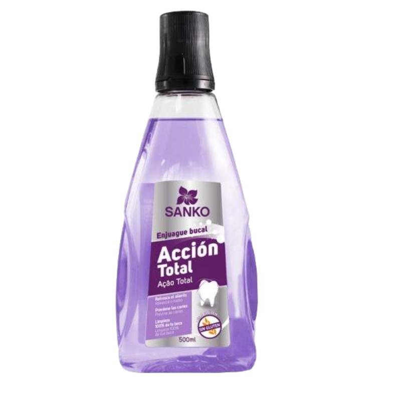 ENJUAGUE BUCAL SANKO ACCION TOTAL SIN ALCOHO 500ML