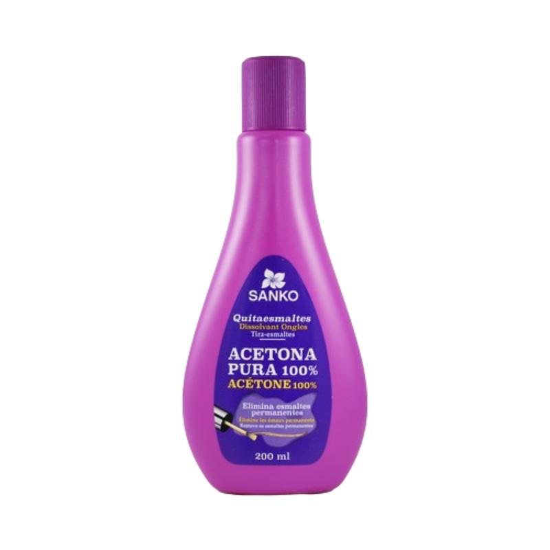QUITAESMALTE UÑAS SANKO ACETONA PURA BOT/200 ML