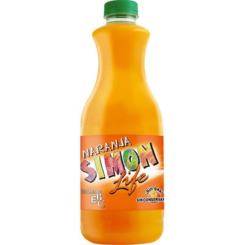 ZUMO SIMON LIFE NARANJA BOTELLA 1,5 L