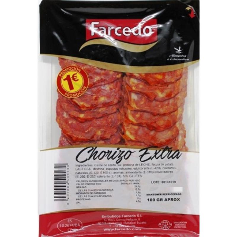 CHORIZO LONCHA EXTRA FARCEDO SOBRE 80 GR.