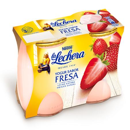 NESTLE LA LECHERA SABOR FRESA VIDRIO P/2 UD
