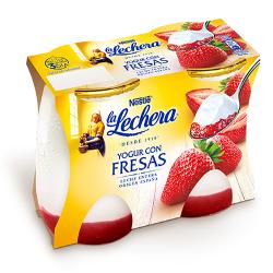 NESTLE LA LECHERA C/FRESAS VIDRIO P/2 UD