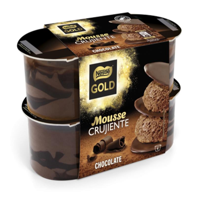 NESTLE MOUSSE GOLD CHOCOLATE CRUJ. P/4 UD