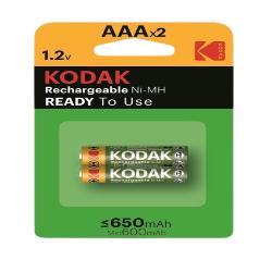 PILAS RECARGABLE KODAK HR3-AAA 650 MAH 1.2V P/2UD