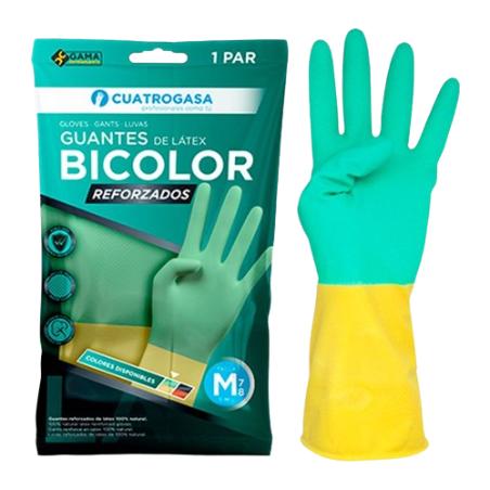 GUANTES BICOLOR REFORZADO 4 GASAS T/MEDIANA