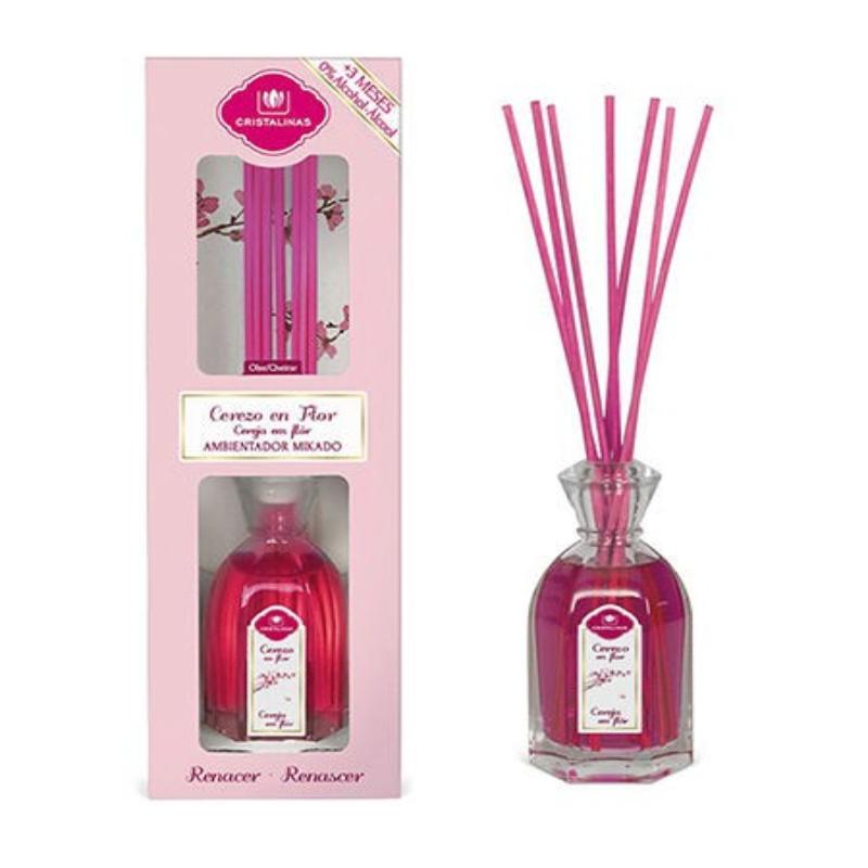 AMBIENTADOR MIKADO CRISTALINAS CEREZO FLOR  90 ML.