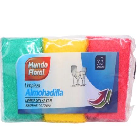 ESTROPAJO ALMOHADILLA LIMPIEZA MUNDOFLORAL PACK/3U
