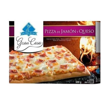 PIZZA  CONG.RECT-35X42 G.CASA JAMON/QUESO 600GR