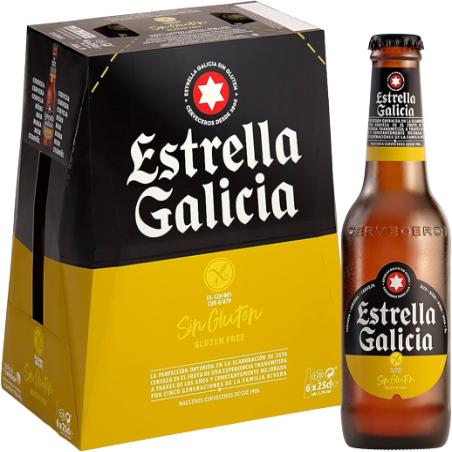 CERVEZA E.GALICIA SIN GLUTEN 4.7% PACK/6 B/25CL