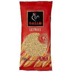 LETRAS PASTAS GALLO B/ 250 GR