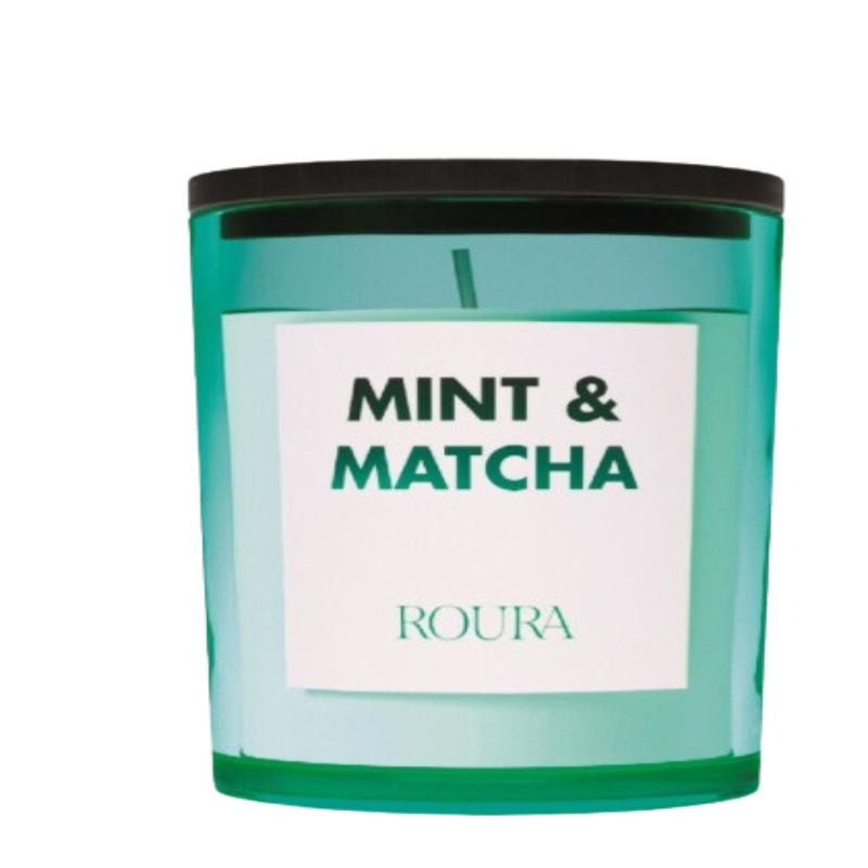 VELA AMBIENT. VASO C/TAPA VERDE MINT & MATCHA