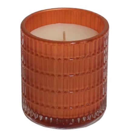 VELA AMBIENT. VASO RELIEVE COBRE COPPERY RUBY