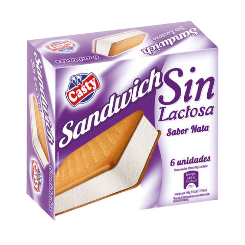 HELADO CASTY SANDWICH NATA SIN LACTOSA PACK-6U