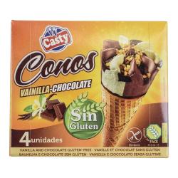 HELADO CASTY CONO VAINI/CHOCO SIN GLUTEN PACK-4U