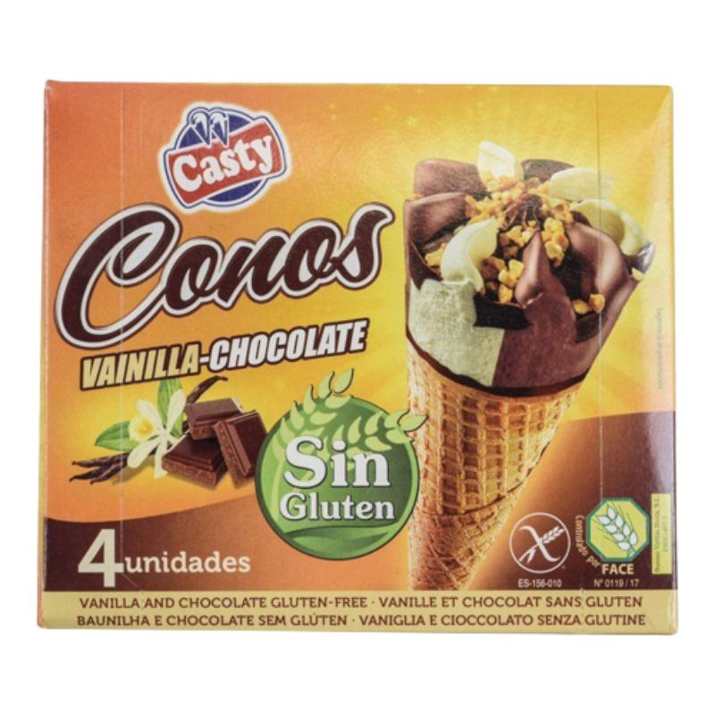 HELADO CASTY CONO VAINI/CHOCO SIN GLUTEN PACK-4U