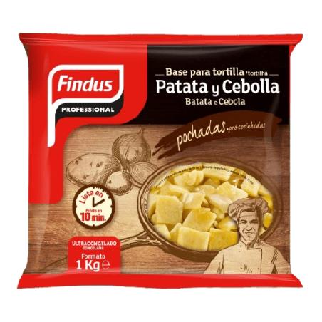 TORTILLA BASE PATATA+CEBOLLA FINDUS CONG. B/1 KG.