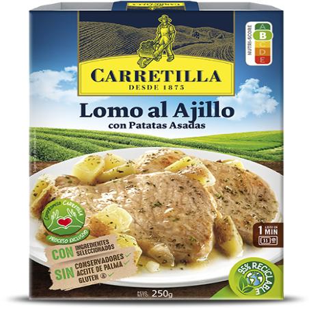 LOMO AL AJILLO CON PATATAS CARRETILLA P/250 GR