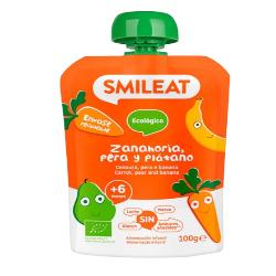 SMILEAT POUCH ZANAHORIA PERA Y PLATANO 100GR