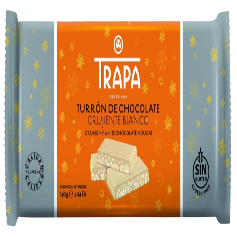 TURRON TRAPA CHOCOLATE BLANCO CRUJIENTE T/140GR