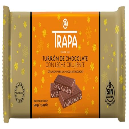 TURRON TRAPA CHOCOLATE LECHE CRUJIENTE T/140GR