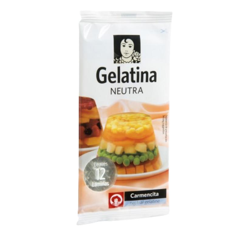GELATINA NEUTRA EN LAMINAS CARMENCITA S/12