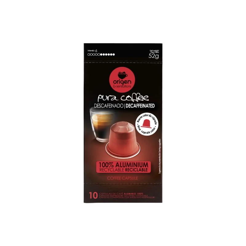 DESCAFEINADO ORIGEN PURA COMPAT NESPRESSO P/10 UD