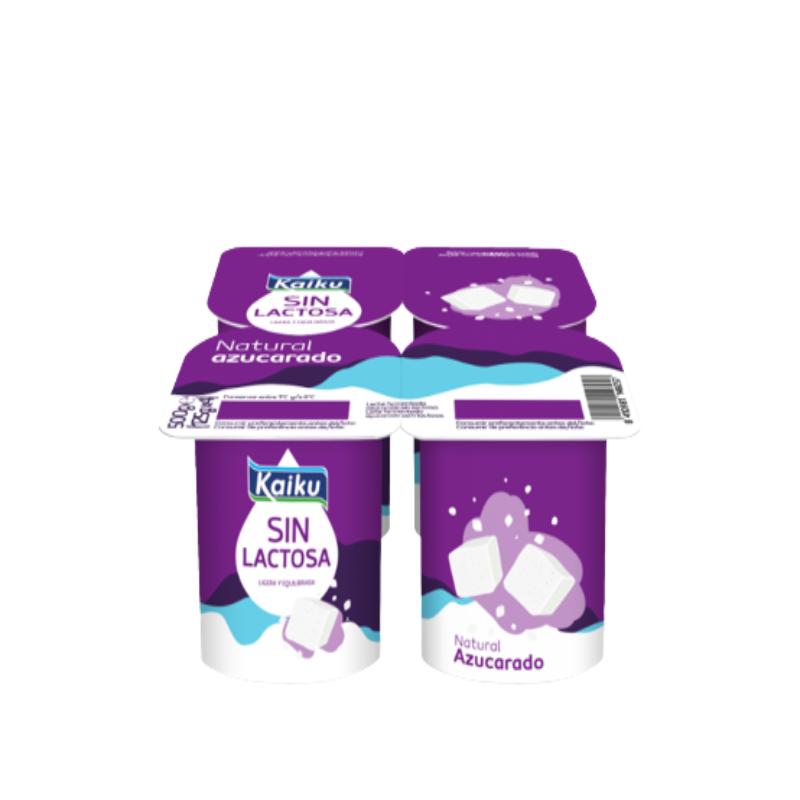 KAIKU YOGUR SIN LACTOSA NATURAL AZUCARADO P/4-UD