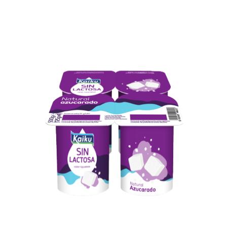 KAIKU YOGUR SIN LACTOSA NATURAL AZUCARADO P/4-UD