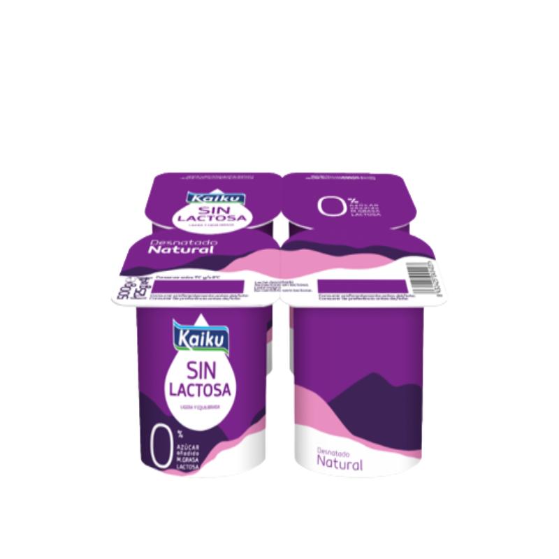 KAIKU YOGUR DESNATADO S/LACTOSA NATURAL P/4 UD