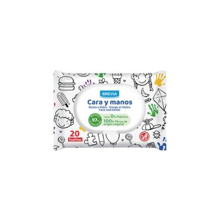 TOALLITAS INFANTILES CARA Y MANOS BREVIA P/20 UD
