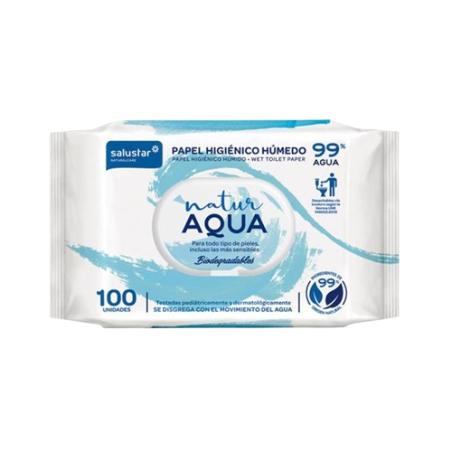 PAPEL HIGIENICO HUMEDO WC AQUA NATUR P/100 UD