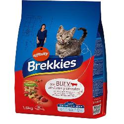 COMIDA GATOS BREKKIES CARNE Y VERDURAS SACO 1.5 KG