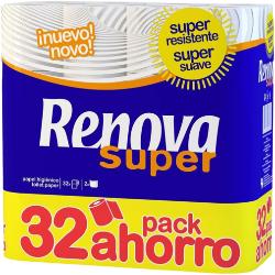PAPEL HIGIENICO RENOVA SUPER 2 CAPAS 32 ROLLOS