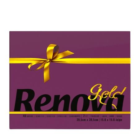 SERVILLETA 39X39 RENOVA 2 CAPAS GOLD COLORES P/40 
