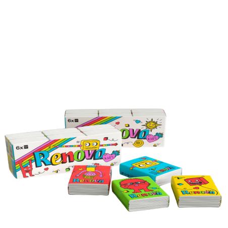 PAÑUELOS PAPEL RENOVA INFANTIL POCKET P/6 UD