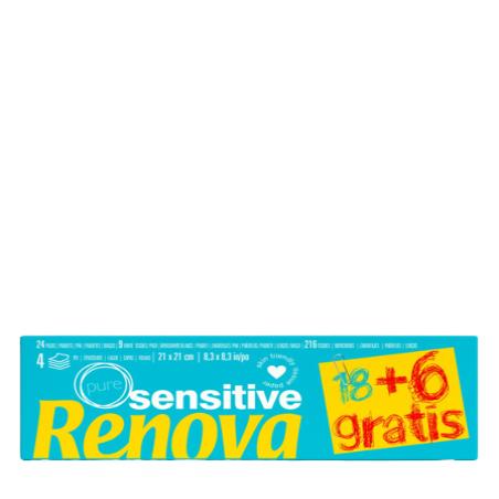 PAÑUELOS PAPEL RENOVA SENSITIVE P/18+6 UD
