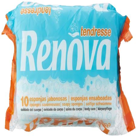 ESPONJA BAÑO RENOVA JABONOSA P/10 UD