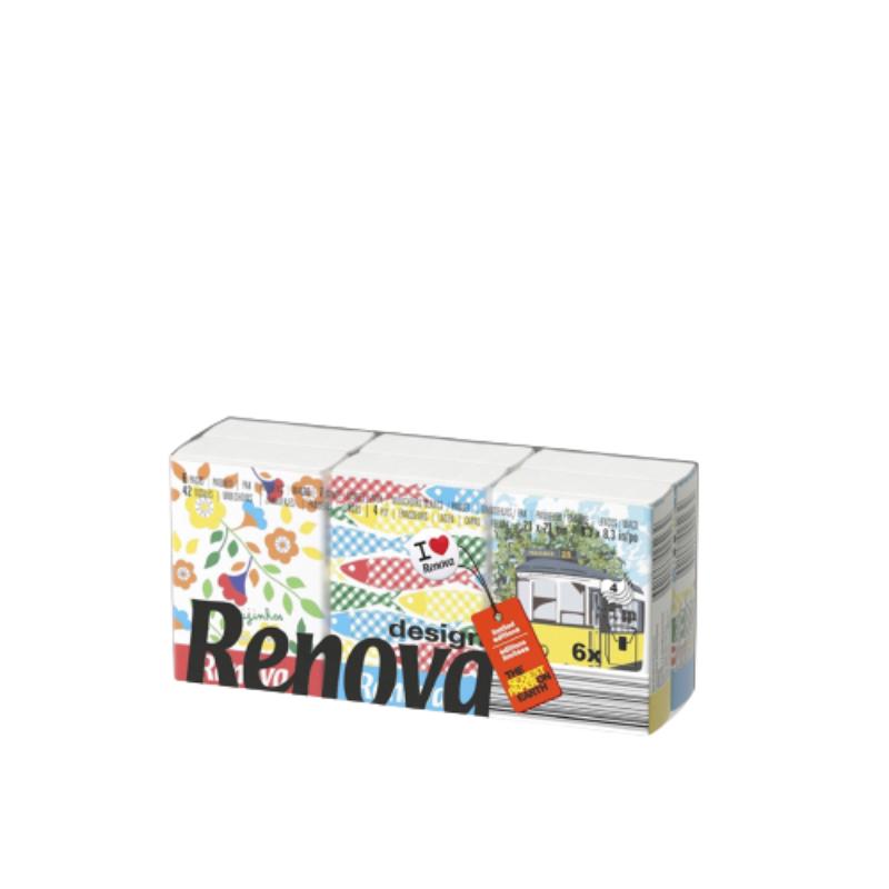 PAÑUELOS PAPEL RENOVA DESIGN POCKET P/6 UD