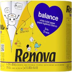 PAPEL HIGIENICO RENOVA COLORES 3 CAPAS B/4 UD