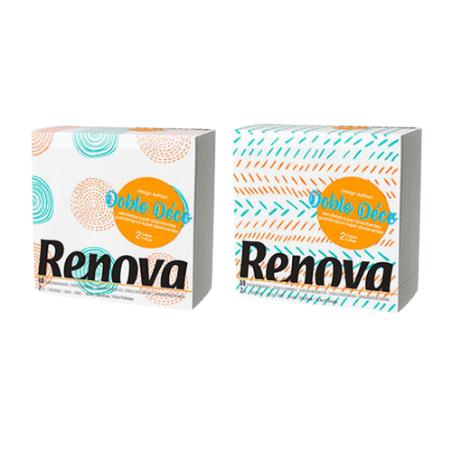 SERVILLETA 33X33 RENOVA DECO 2 CAPAS P/60 UD