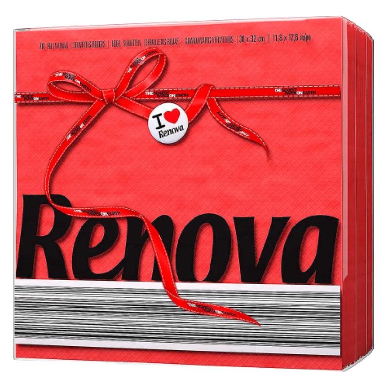 SERVILLETA 30X32 RENOVA RED LABEL 1 CAPA P/140 UD