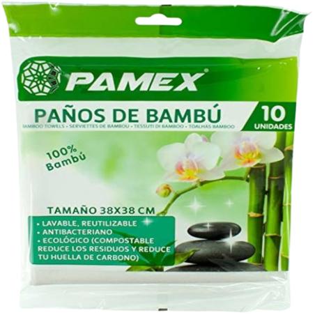 PAÑO BAMBU PAMEX 38 X38 ECOLOGICO PACK-10 UD