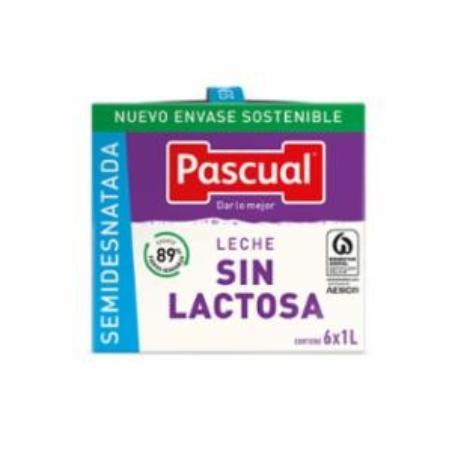 LECHE PASCUAL SIN LACTOSA SEMI-D.BRICK-1.L.