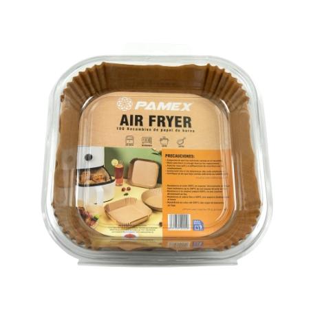 PAPEL HORNO PAMEX AIRFRYER CUADRADO 20CM B/100UD 