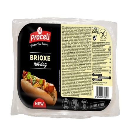S/GLUTEN PROCELI PAN HOT DOG BRIOXE PACK 2 UD