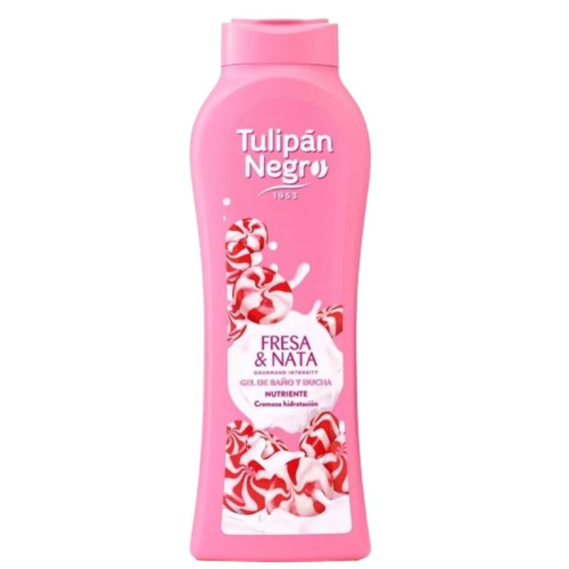 GEL BAÑO TULIPAN NEGRO FRESA Y NATA B/650 ML