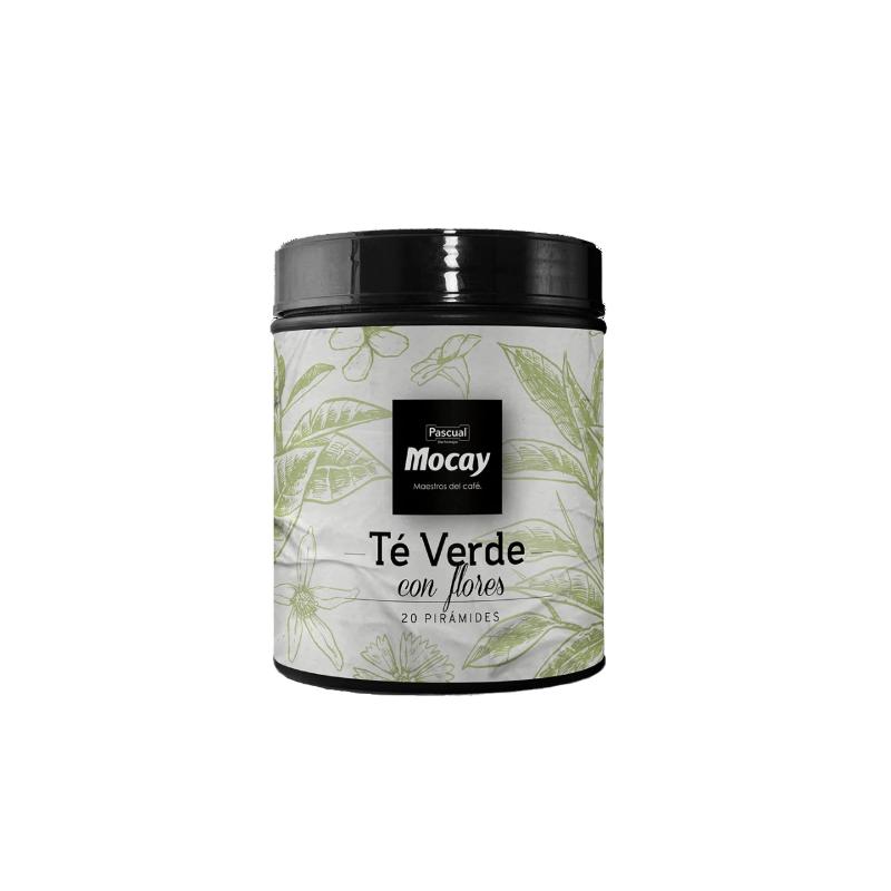 TE MOCAY VERDE CON FLORES LATA PIRAMIDE 20.UD