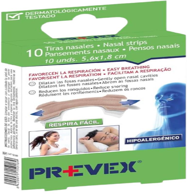 TIRAS PREVEX NASALES HIPOALERGENICAS P/10 UD